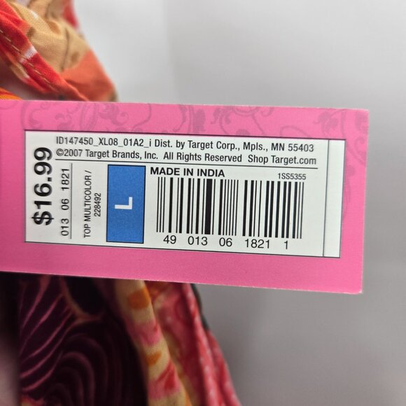 Xhilaration 2007 Y2K Boho Flutter Sleeve 100% Cotton Blouse Size Large - Picture 8 of 14